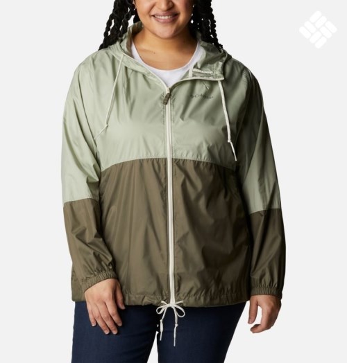 Jacheta Columbia Flash Forward Windbreaker Dama Masline Verzi | Plus Size FV0Z98AMS